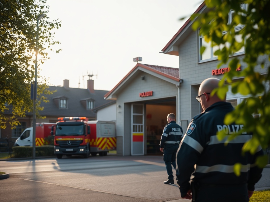 Policjanci na miejscu tragicznego odkrycia ciała mężczyzny koło Koła